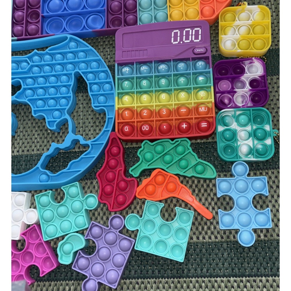 Pop It Lot Sensory Toy Lot of 31 Fidget Pop It Stress Relief Assorted - Picture 4 of 8